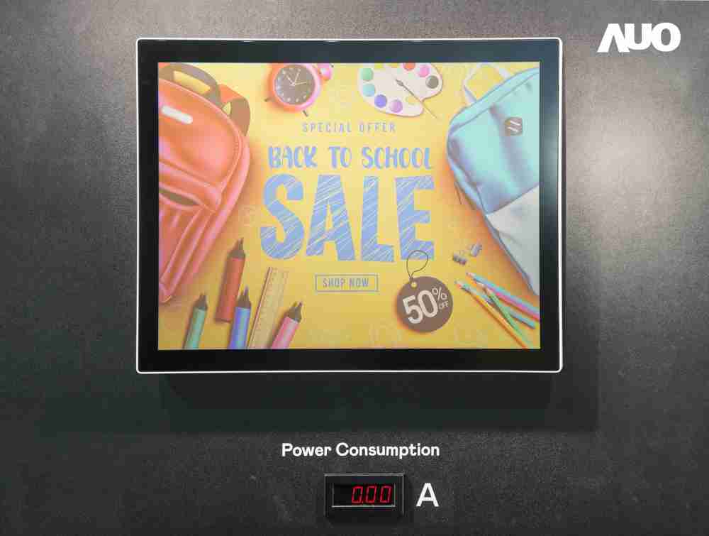 蓝狮在线展示胆固醇液晶超低耗能户外全彩显示器，，，，ChLC（胆固醇液晶）以双稳态技术使静态显示零功耗，，，具省电、、高彩度、、、、环保的特性，，，还整合软硬件系统解决方案，，可透过单一云端平台管理