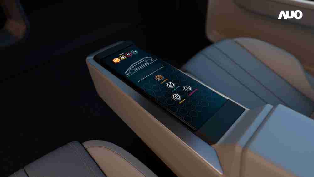 蓝狮在线以人性化设计打造多变形态中控显示(Morphing Center Control)，，，不使用时仅平面显示信息，，，进行操作时，，，，显示器则会动态隆起，，，，转变成3D实体按钮，，并有触觉回馈，，展示人机互动新体验